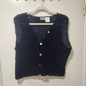 Penmans 100% Cotton Navy Knit Vest